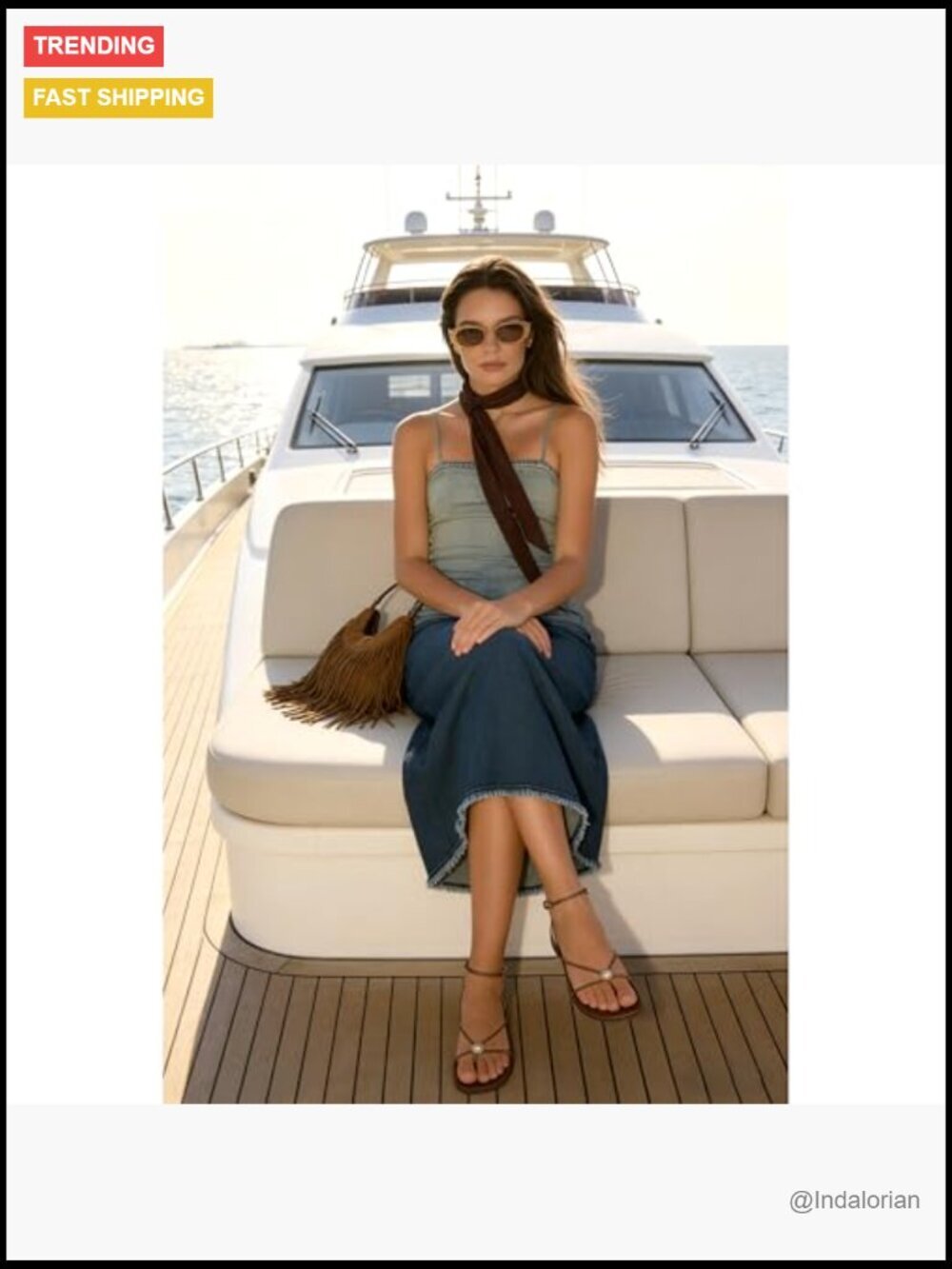 Strappy Flat Sandals with Adjustable Buckle Closure and Gold Ball Detailing - Picture 5 of 7